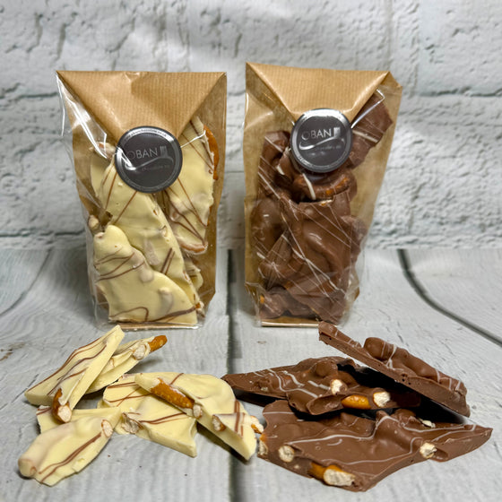 Salted pretzel bark
