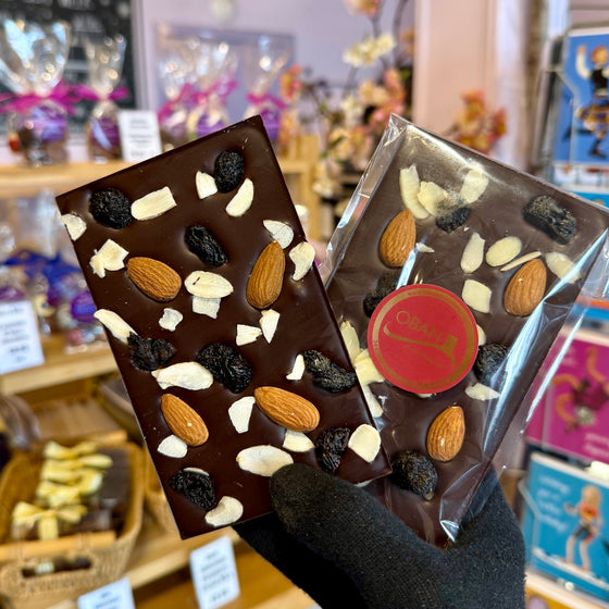 70% Dark Chocolate with cherry & almond